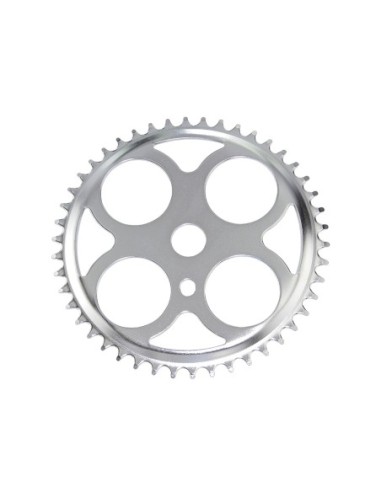 Steel Chainring W/4 Circles 1/2 X 3/32 46t Chrome.
